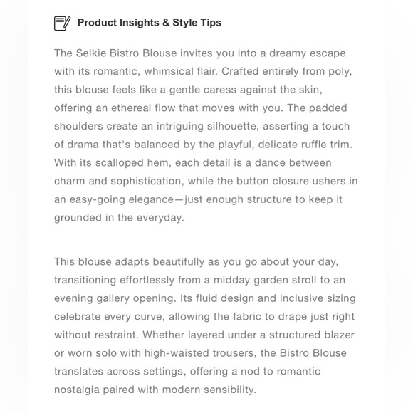 Selkie Bistro Blouse - S - Picture 7 of 7